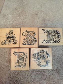 Floral alphabet stamps