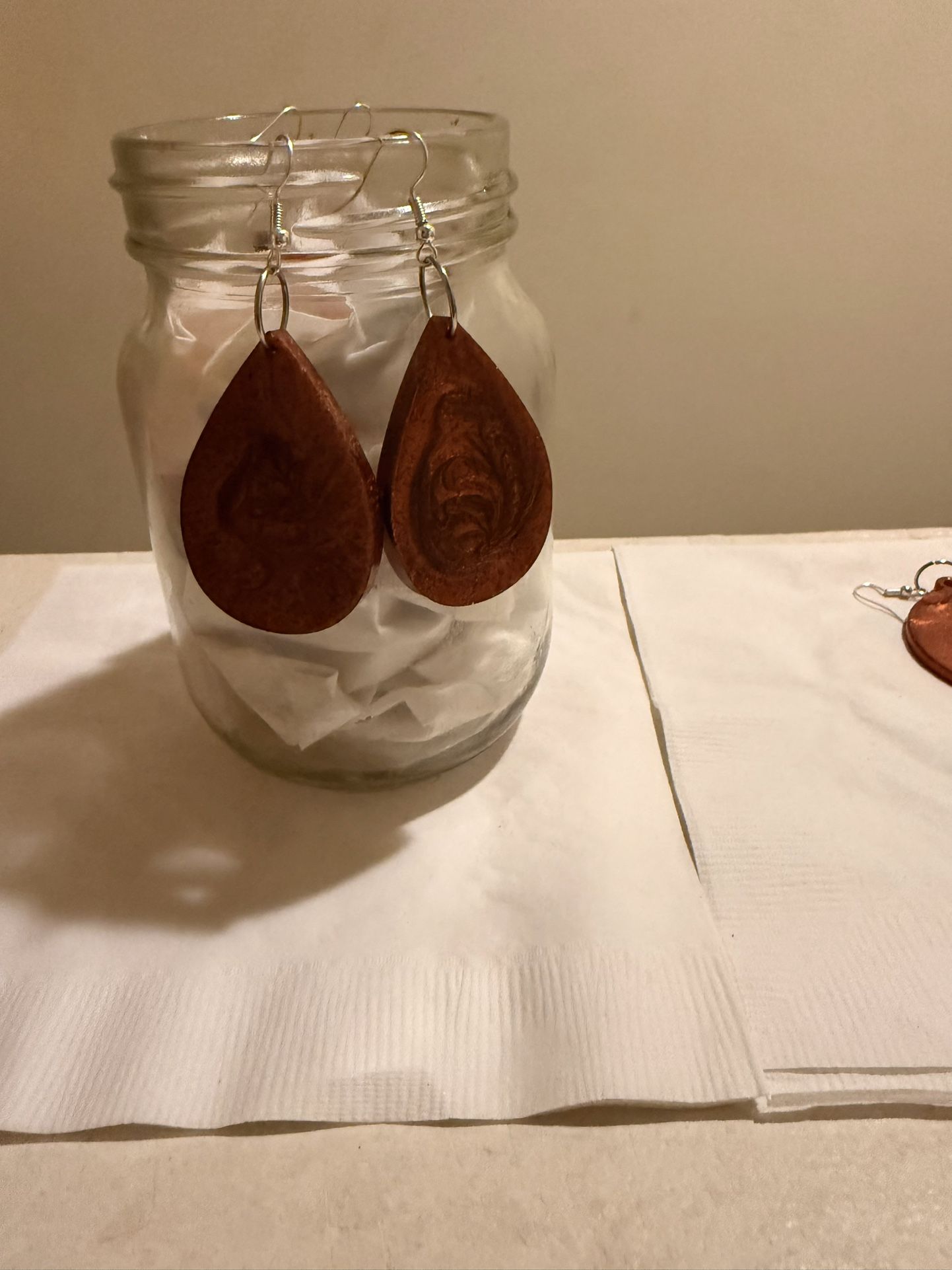 ✨Brown & Black Teardrop Earrings-Handmade and Elegant!🌑✨