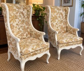 Wingback French provincial chairs