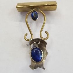 Two Tone Pin With Lapis