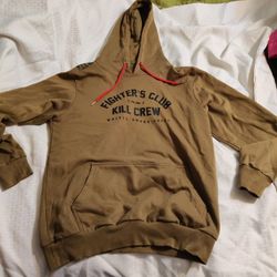 Men's Size Medium Hoodie Fighters Club Kill Crew Olive Green