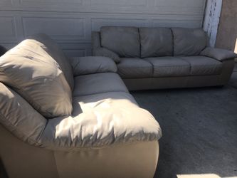 Leather sofa and love seat