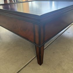 Wood Table With Cabinets 