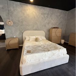 Upholstered Bed Frame – No Box Spring Needed   