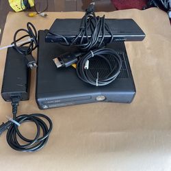 XBOX 360 With All Adapter Power Chords And Monitor Camera . Needs Controllers