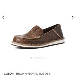 ARIAT Women’s Cruiser Brown Floral Emboss Size 11 new In Box