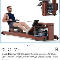 YOSUDA Water Rowing Machines for Home Use- Foldable Rower Machine 400LBS Weight Capacity with Dedicated Monitor & Bluetooth APP, Comfortable Seat