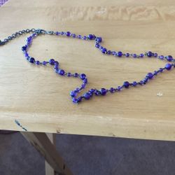 Antique Look Amethyst Bead Necklace