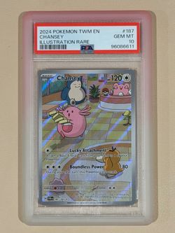 Pokemon 2024 SV06 Twilight Masquerade Chansey 187/167 IR Holo PSA 10 EN