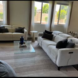 Power Reclining Sofa & Love Seat with Power Headrest and USB