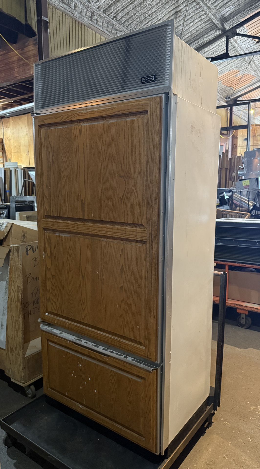 Sub Zero Wood Panel Refrigerator 