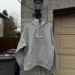Supreme Silver Box Logo Hoodie
