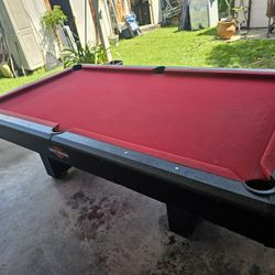 Pool Table Black With Red Felt