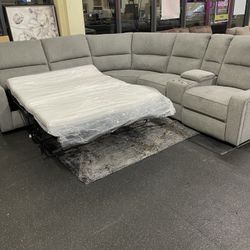 3 Piece Sectional, Power Reclining Love Seat, Full Sleeper On Sale