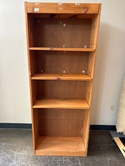 Vintage Narrow Maple Bookcase