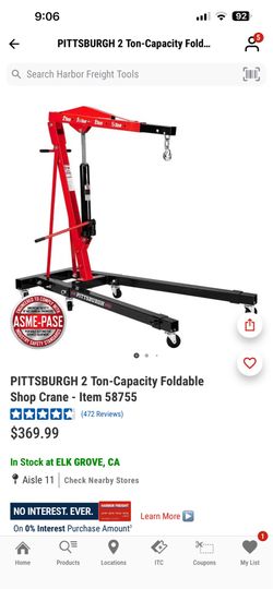 2 ton foldable shop crane