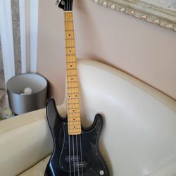 Epiphone Accu Bass guitar in black finish.