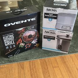 New Hot Pot Grill/ Food Dehydrator//3qt Slow Cooker 