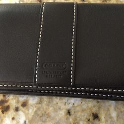 Authentic Coach Small Black Leather Wallet