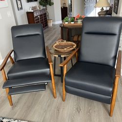 Set Of Dark  Blue Recliners -  Excellent Shape