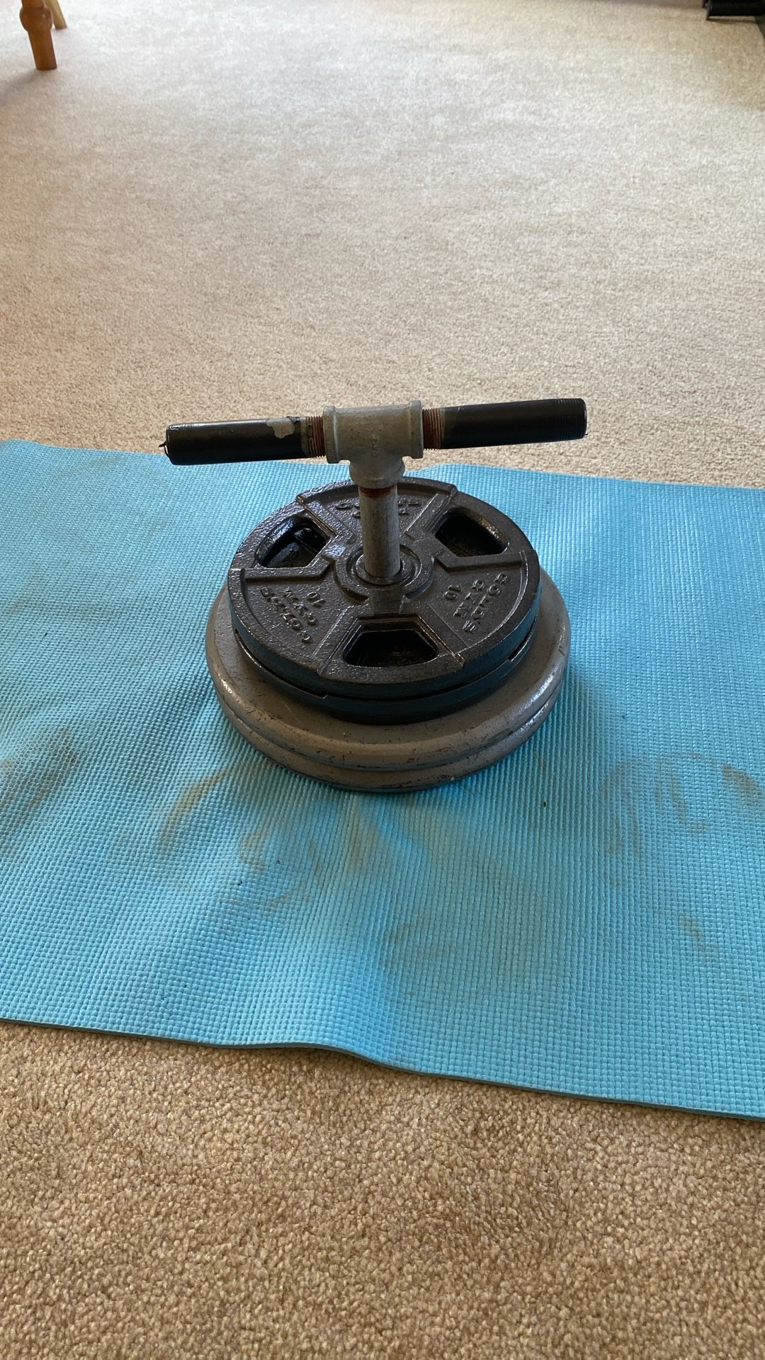 Homemade T-Bar Kettlebell Swing Handle – 75 Pounds Total Weight