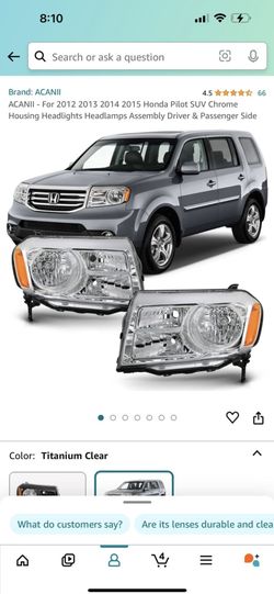 Headlight (Passenger Side) Honda Pilot Years 2012 2013 2014 2015