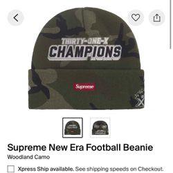 Supreme New Era Football Beanie Brand New 