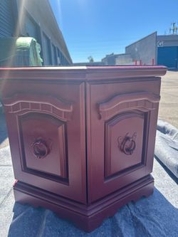Burgundy hexagon end table