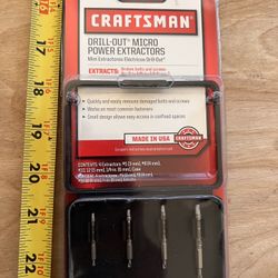 Craftsman Drill-Out Micro Screw Extractor kit, For Removing Small Screws or Bolts With Broken Heads..New 