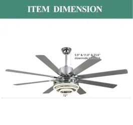 Kalid’s Home Outlet | BRAND NEW 72" Chrome Ceiling Fan w/ LED Light – $100