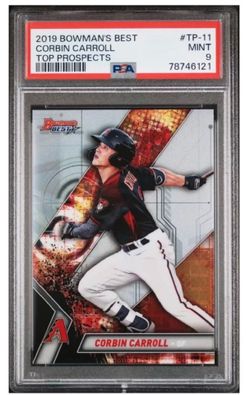 CORBIN CARROLL 2019 Bowman's Best RC ARIZONA DIAMONDBACKS PSA 9