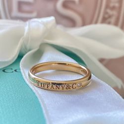 Tiffany & Co. Band Ring in Rose Gold with a Diamond size 6 NEW $1450
