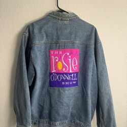 VINTAGE 90s The Rosie O'Donnell Show Denim Jacket Size L Signed Rare