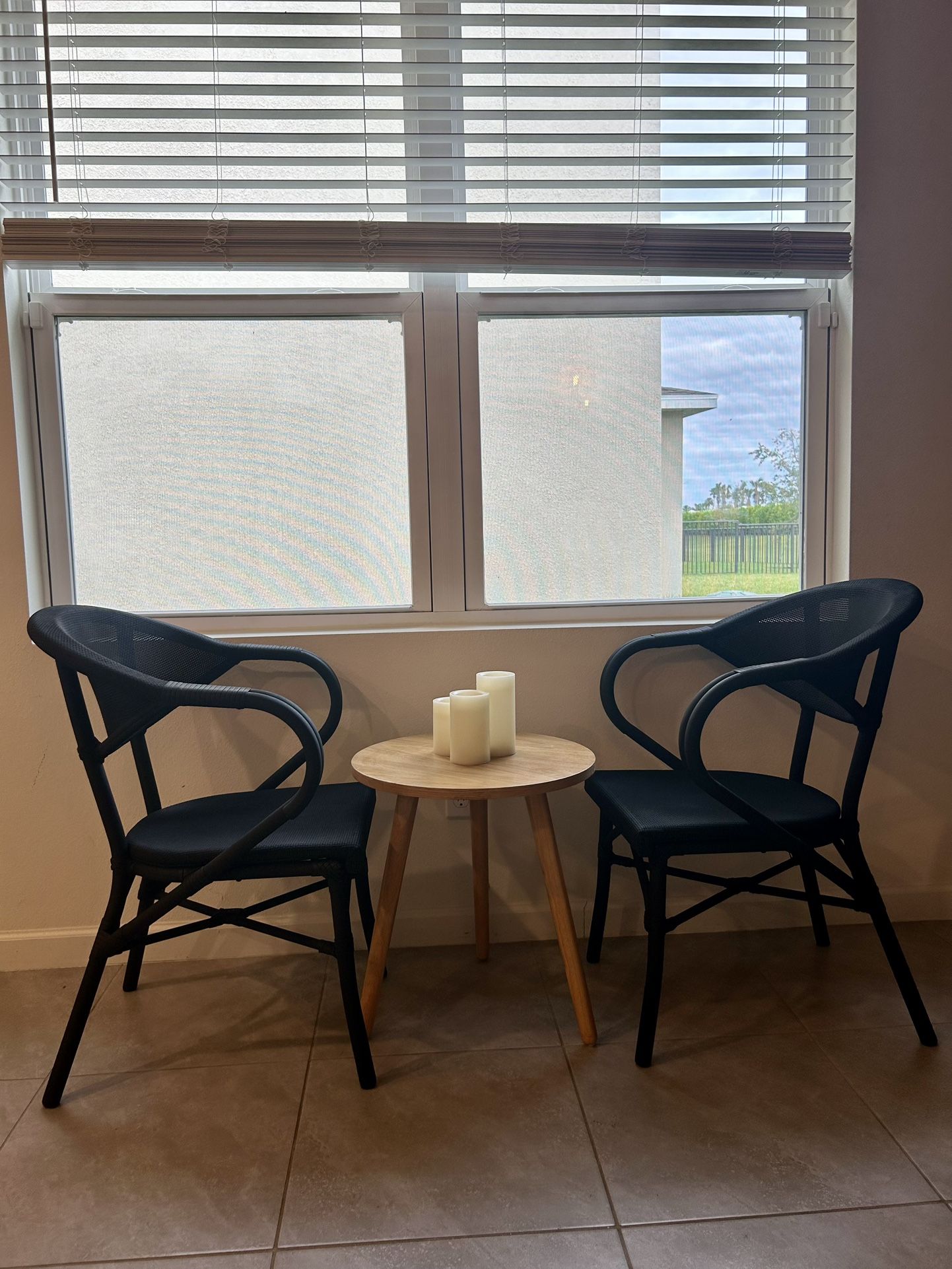 2 Black Chairs Indoor/Outdoor