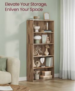 5-Tier Bookshelf, Storage Organizer,