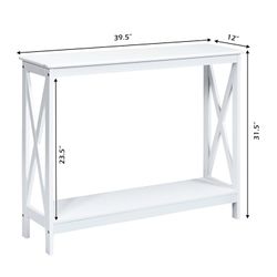 White Console Table with Bottom Shelf