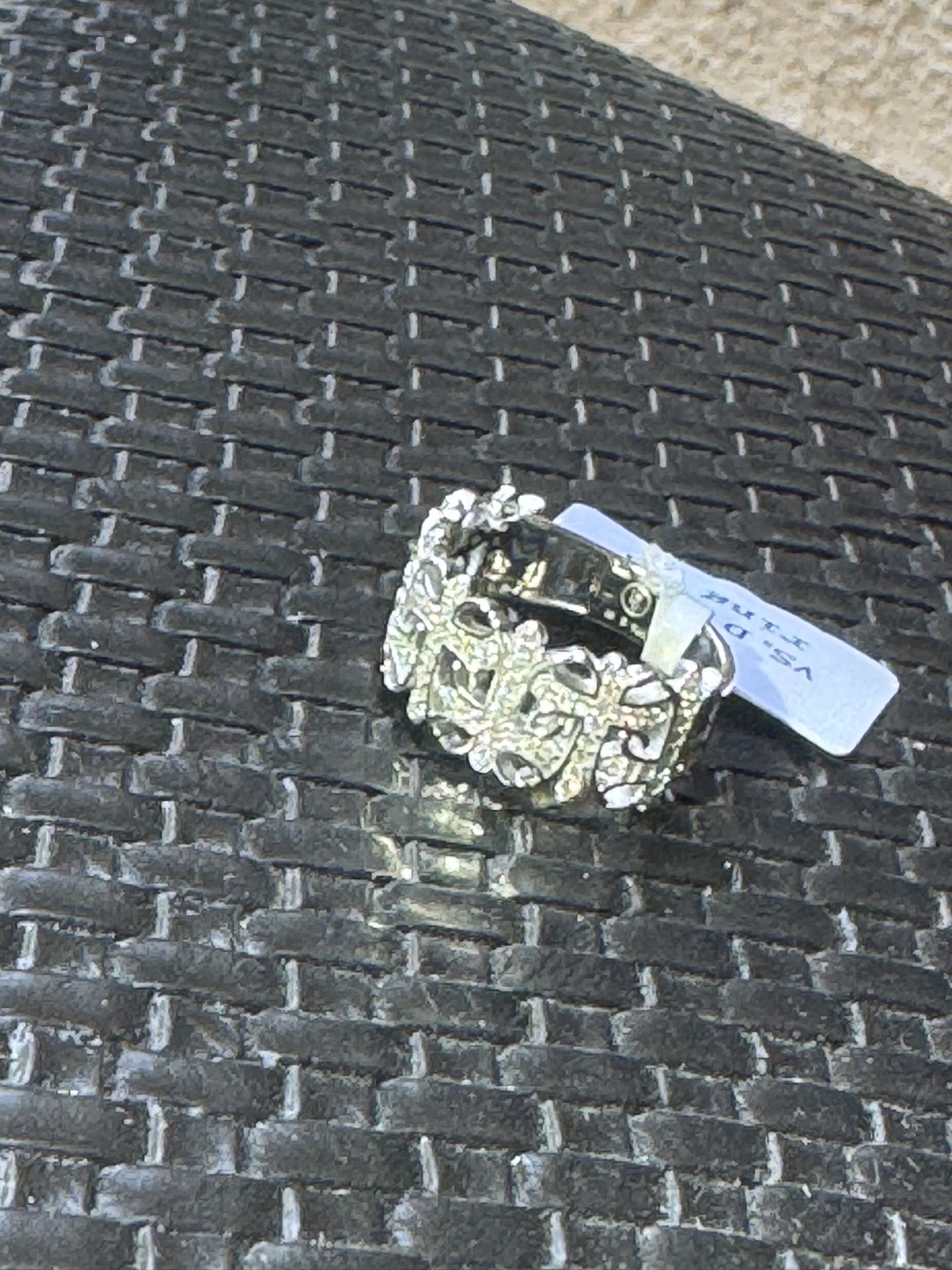Men’s Moissanite Size 8 Cross Ring On 925 Sterling Silver