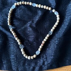 Palos santo and Rutilated Quartz Necklace.