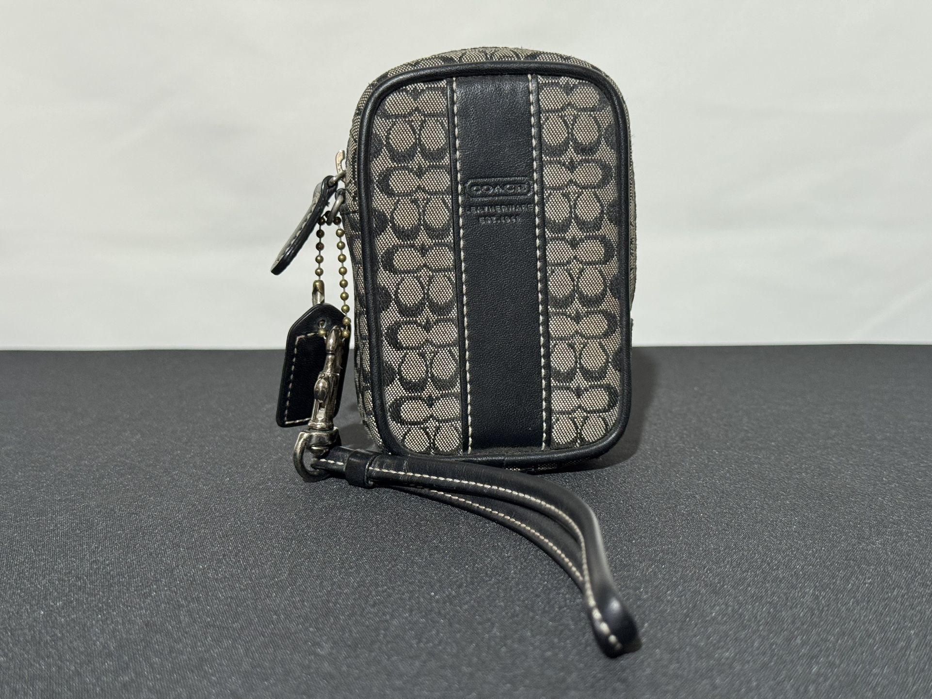 Coach Leather And Canvas Wristlet