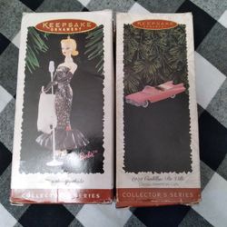 90s Collectible Barbie And Car Christmas Ornaments