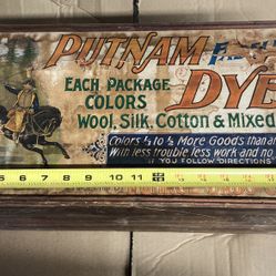 1920’s Putnam Dye Wood Store Display Original 100  Year Old Marketing   This is a 1920's Putnam Dye store counter display cabinet. This cabinet has a 