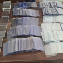 🔥 HUGE Pre-Owned Trading Card Supplies Lot Top Loaders Penny Sleeves Hard Cases One Touches Sports Cards Pokemon MTG Collectibles