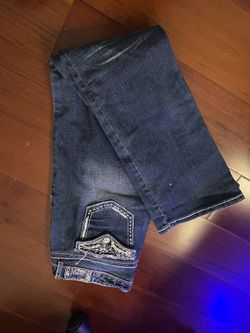 Dark wash low rise bootcut jeans