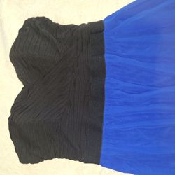 Blue And Black High Low Dress