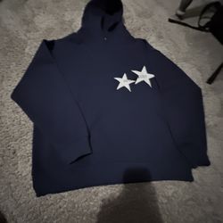Aelfric Eden Navy Blue Star Hoodie Oversized