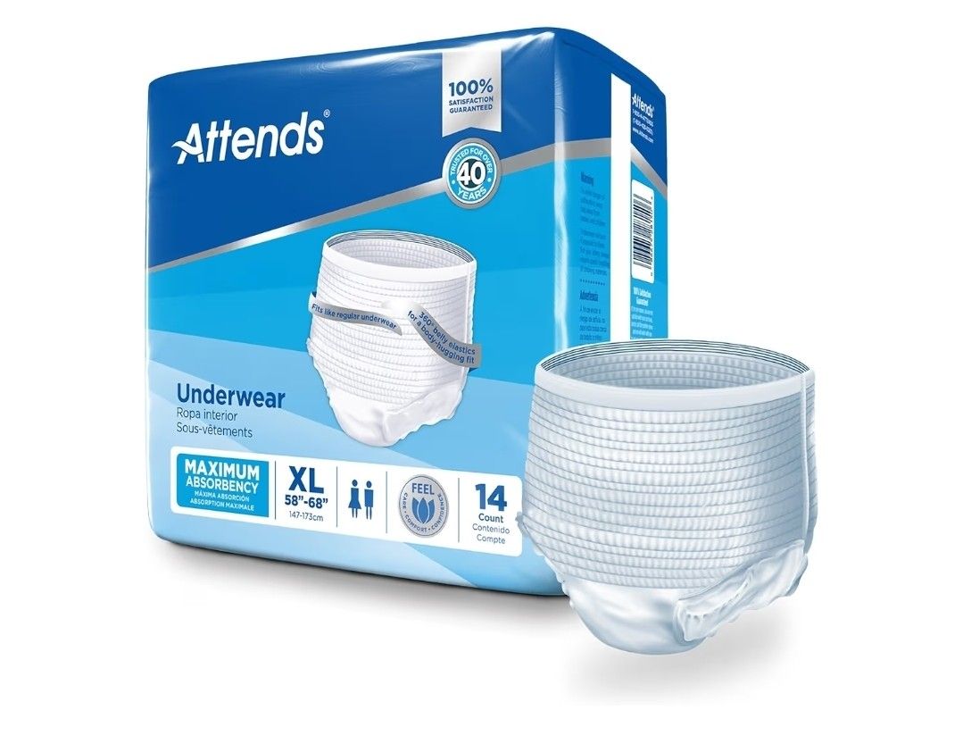 Attends Adult Absorbent Underwear, X-Large 14 Count