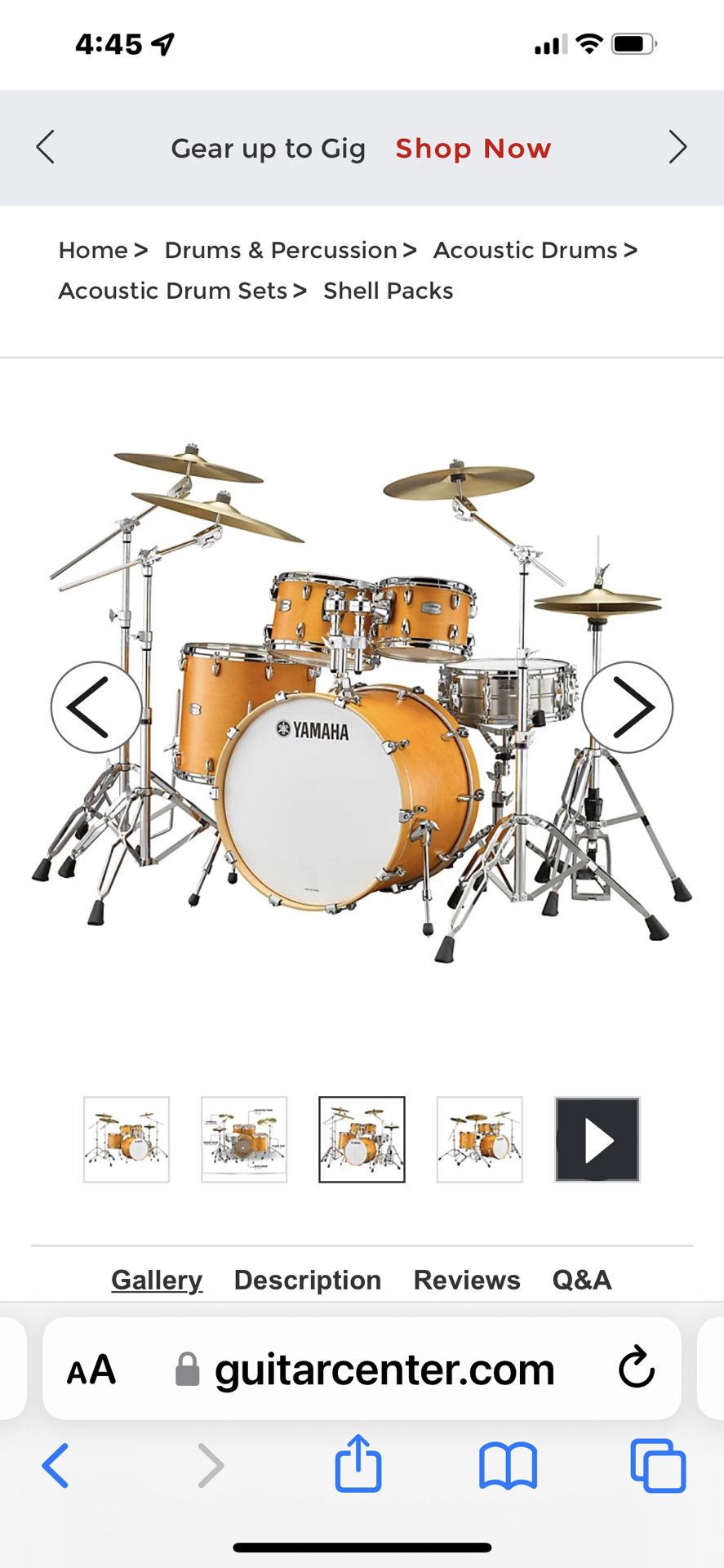 Yamaha Tour Custom Drum Set