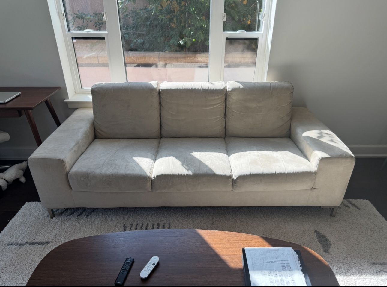 Modern Beige 3-Seater Sofa β Clean and Comfy
