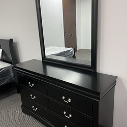 Black dresser & mirror