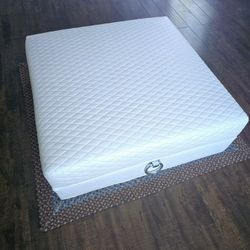 Large White Quilted Ottoman - $400